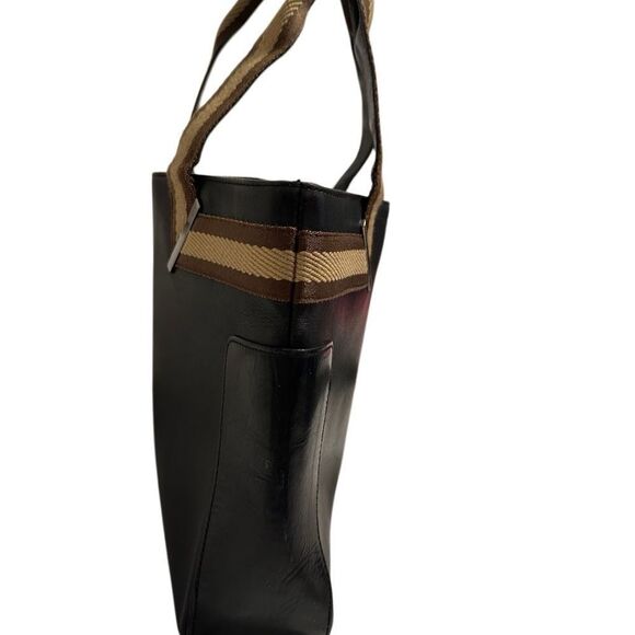 Gucci  brown leather tote with web strap - Picture 14 of 16